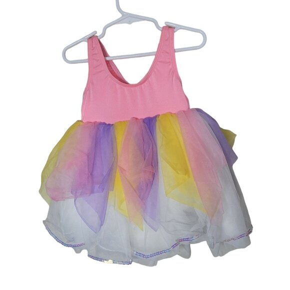 Curtain Call Costumes CSM Childs Small Leotard Dance Tulle Butterfly Wings Pink - Picture 6 of 16